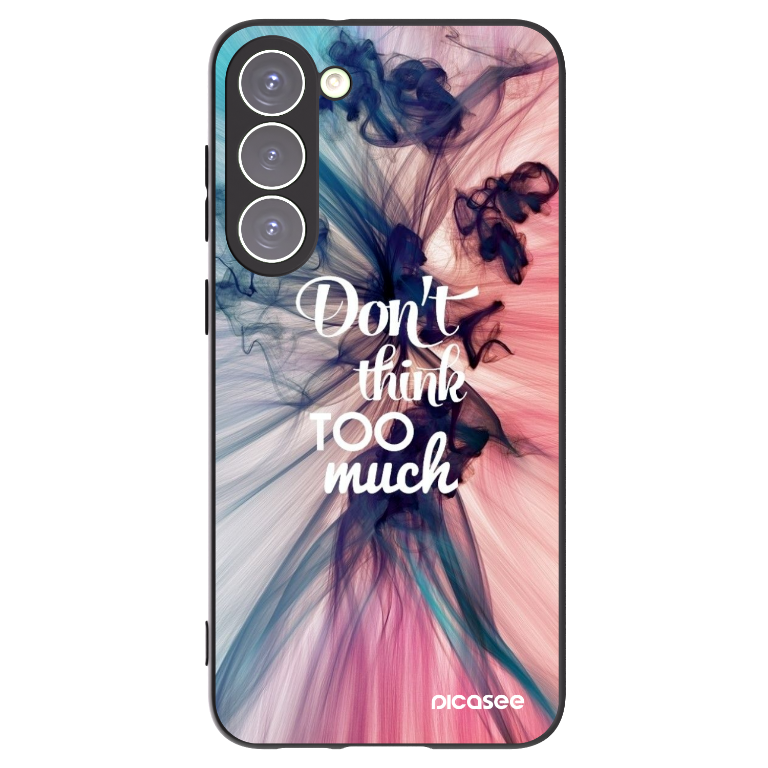 Picasee silikonowe czarne etui na Samsung Galaxy S23+ 5G - Don't think TOO much