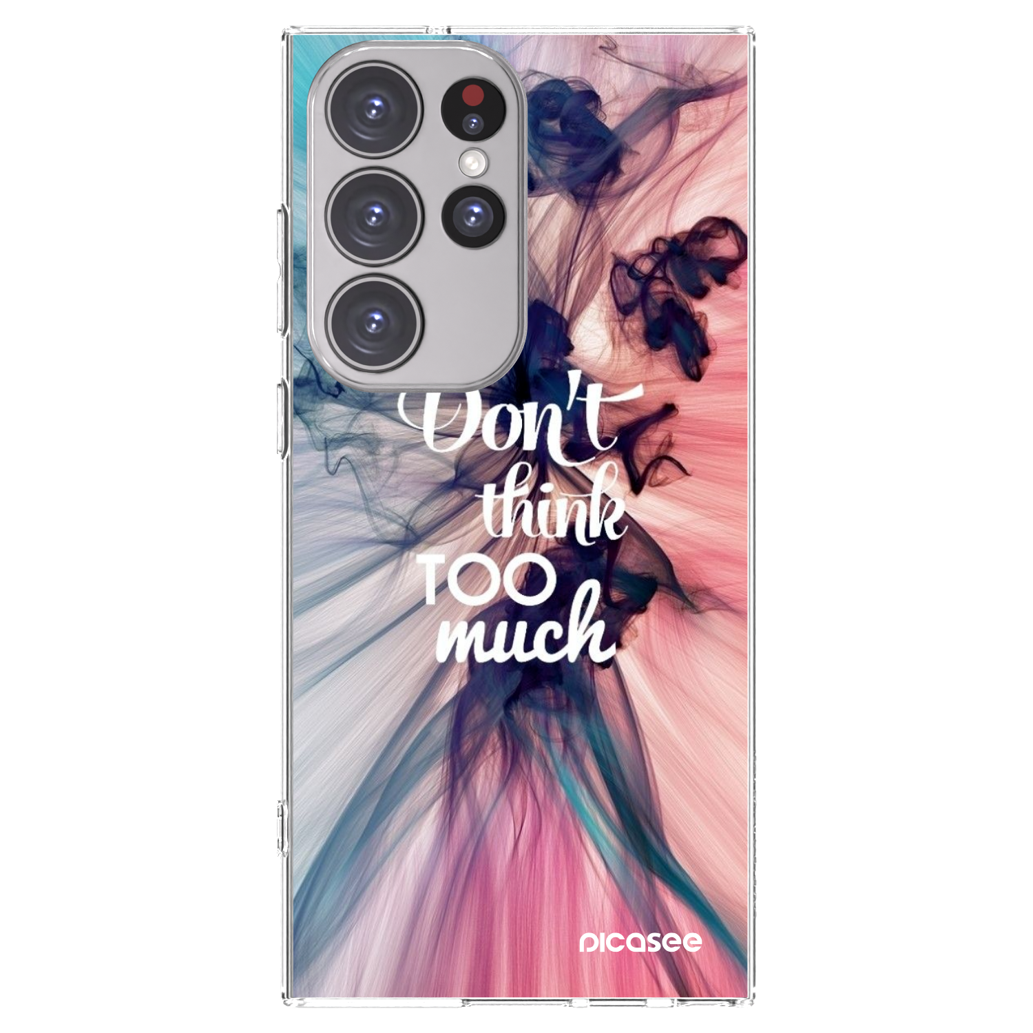 Picasee silikonowe przeźroczyste etui na Samsung Galaxy S23 Ultra 5G - Don't think TOO much
