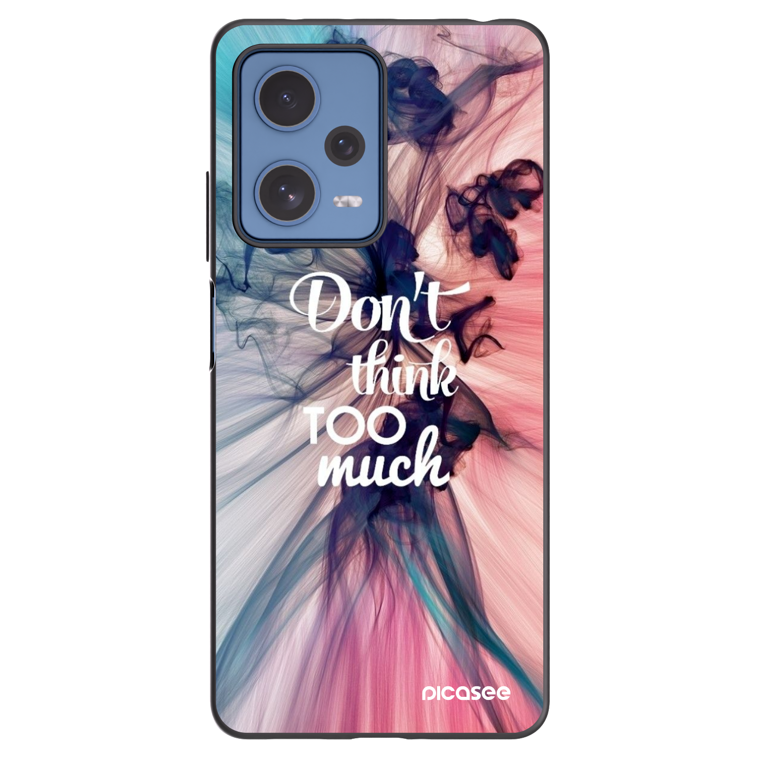 Picasee silikonowe czarne etui na Xiaomi Redmi Note 12 Pro 5G - Don't think TOO much