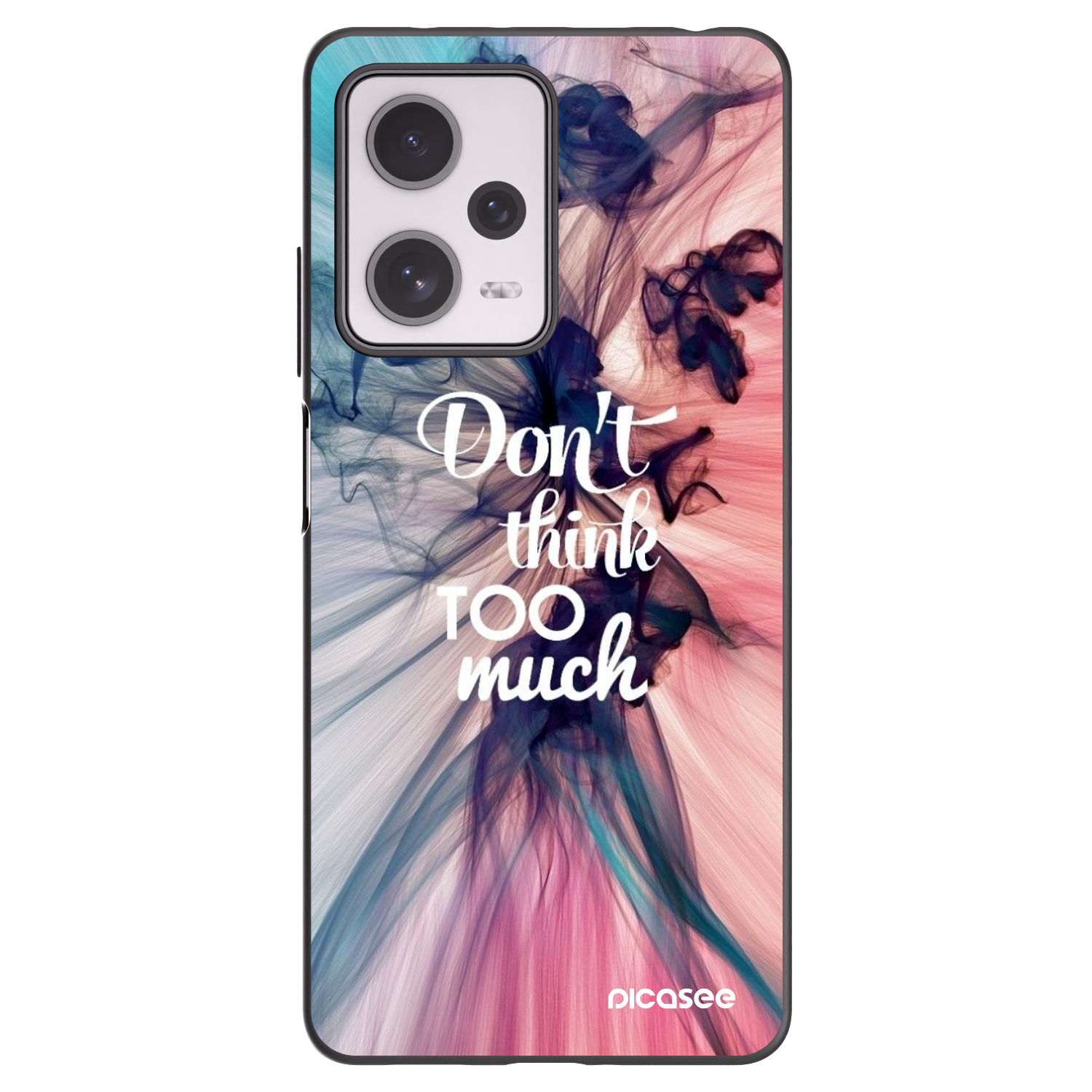 Picasee silikonowe czarne etui na Xiaomi Redmi Note 12 Pro+ 5G - Don't think TOO much