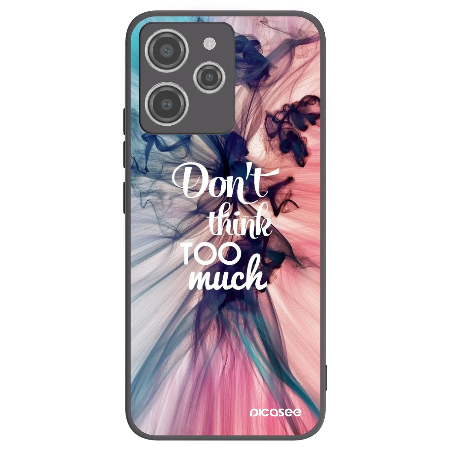 Picasee silikonowe czarne etui na Xiaomi Redmi 12 4G - Don't think TOO much