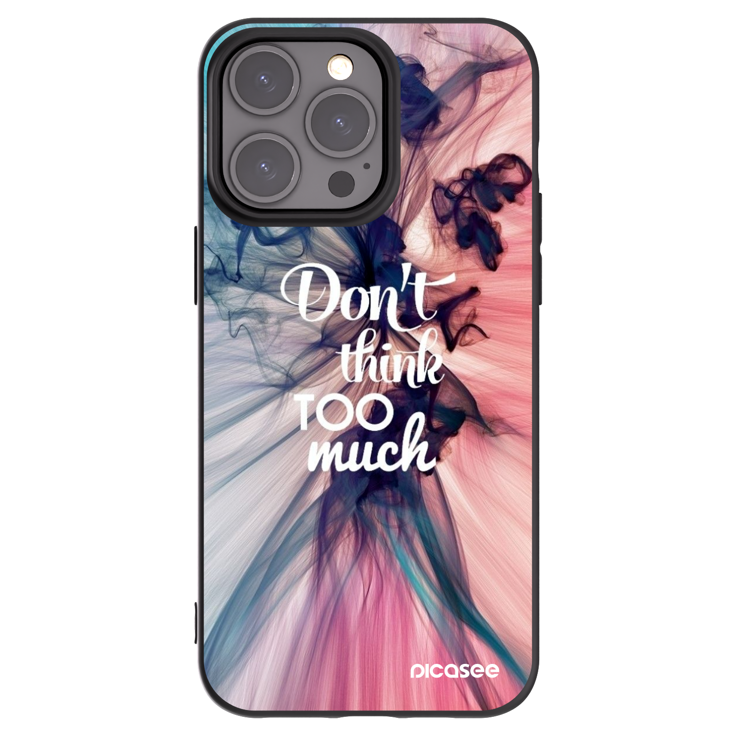 Picasee silikonowe czarne etui na Apple iPhone 15 Pro Max - Don't think TOO much