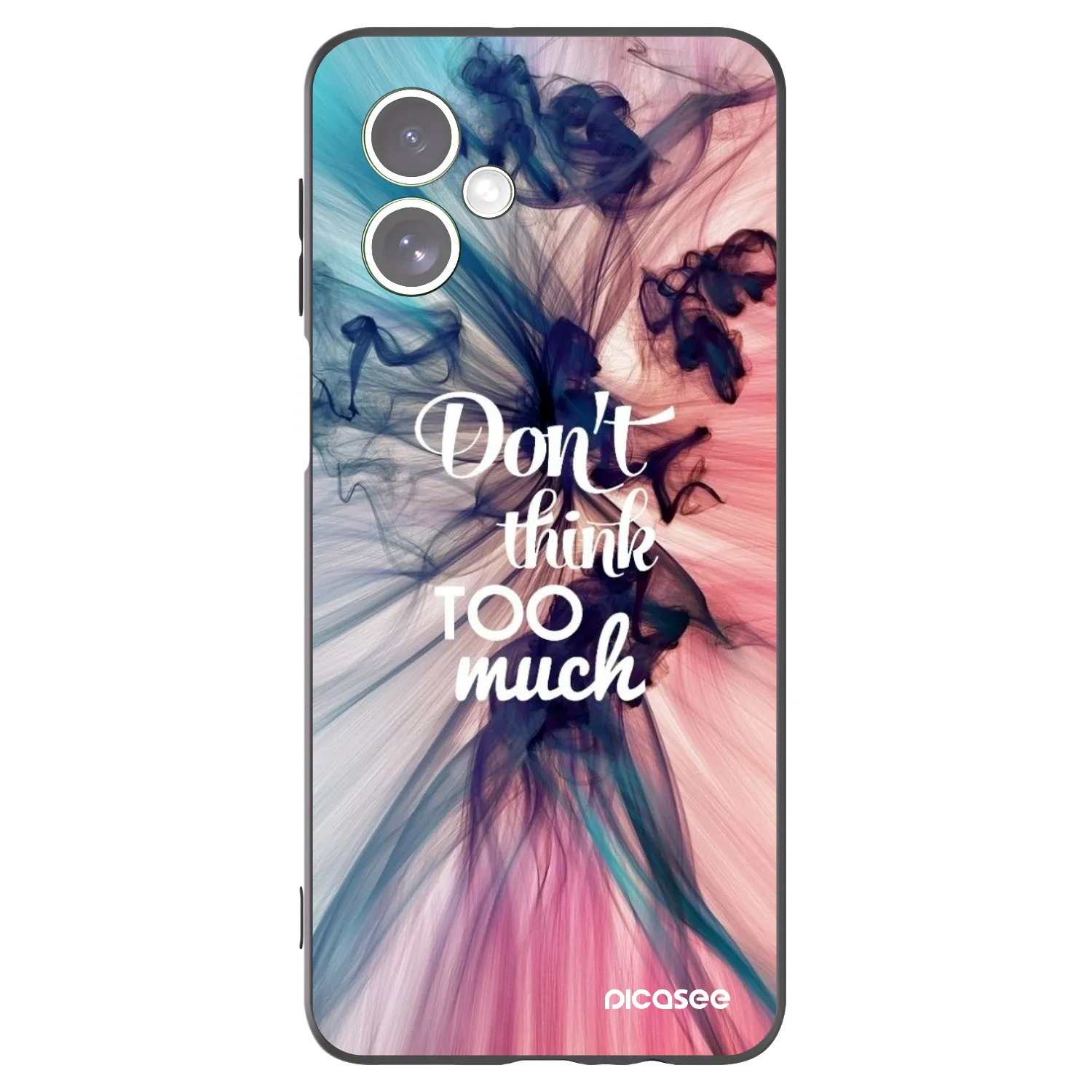 Picasee silikonowe czarne etui na Motorola Moto G54 5G - Don't think TOO much