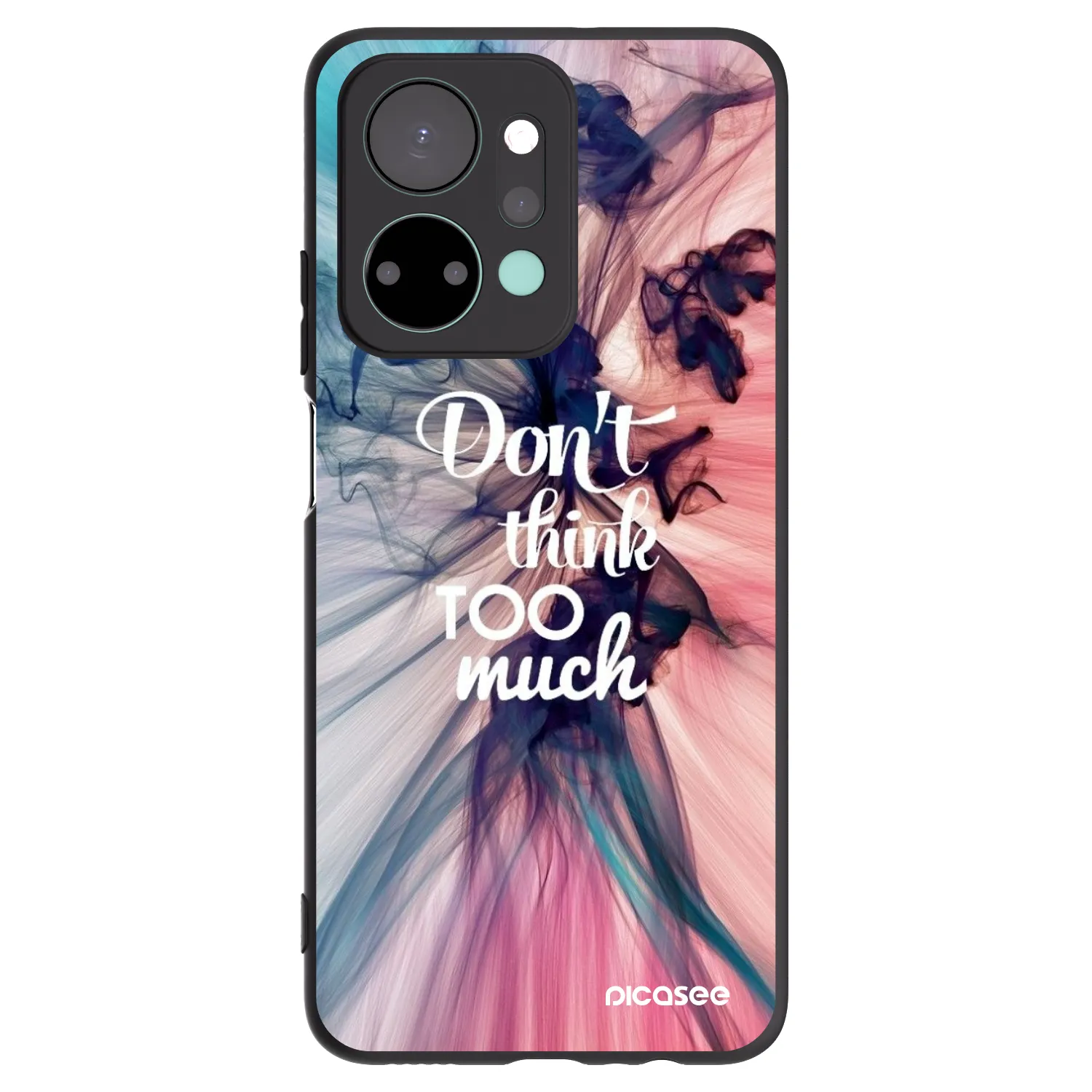 Picasee silikonowe czarne etui na Honor X7a - Don't think TOO much