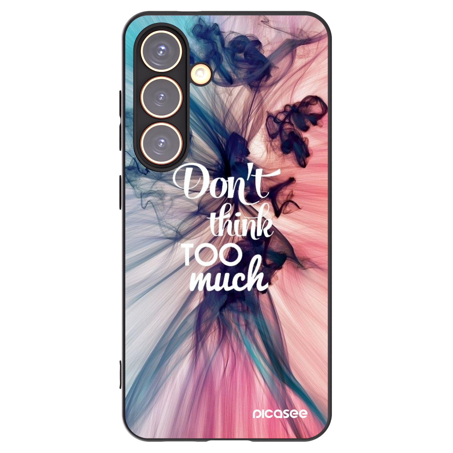 Picasee silikonowe czarne etui na Samsung Galaxy S24 S921B 5G - Don't think TOO much