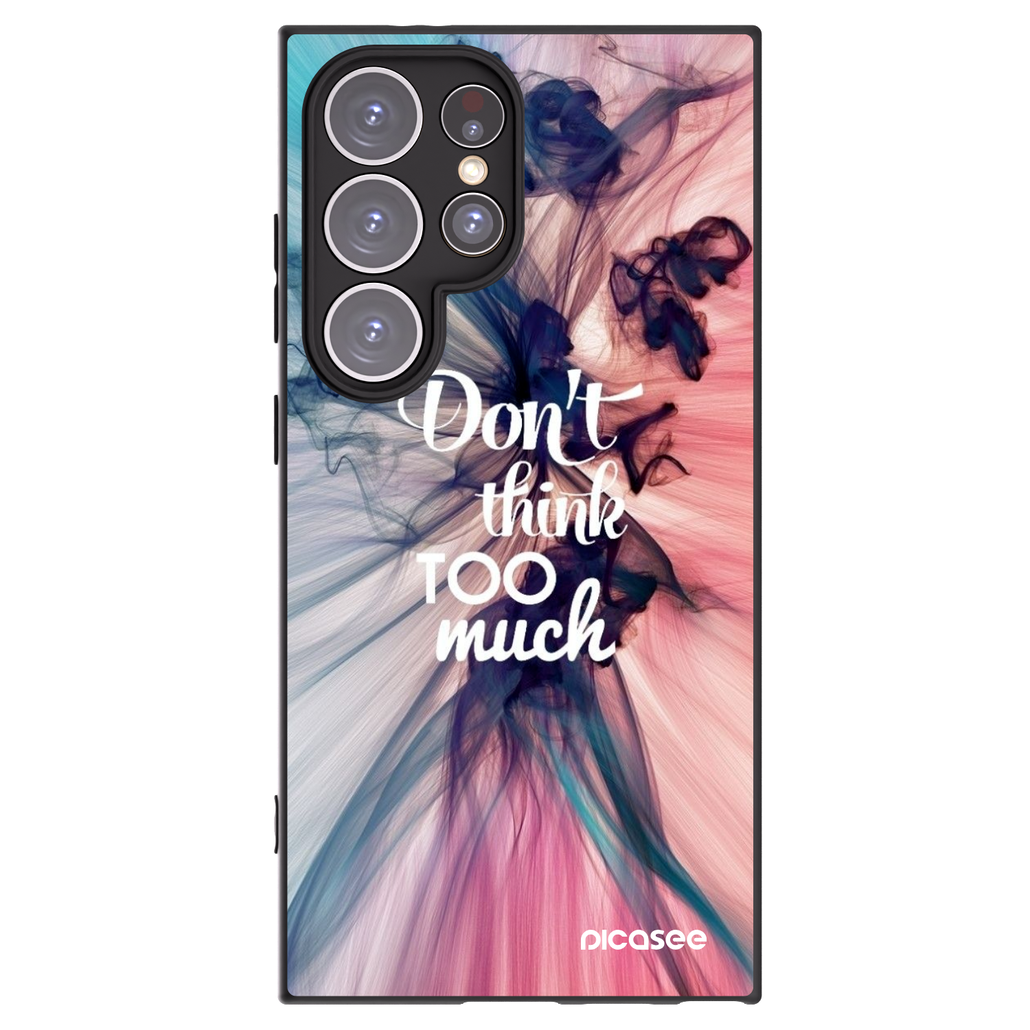 Picasee silikonowe czarne etui na Samsung Galaxy S24 Ultra S928B 5G - Don't think TOO much
