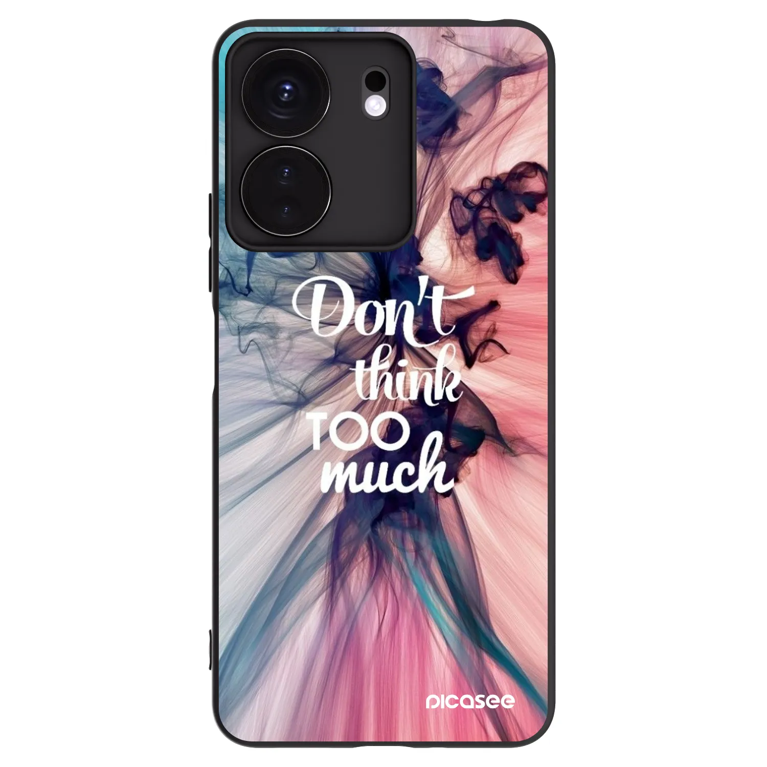Picasee silikonowe czarne etui na Xiaomi Redmi 13C 4G - Don't think TOO much