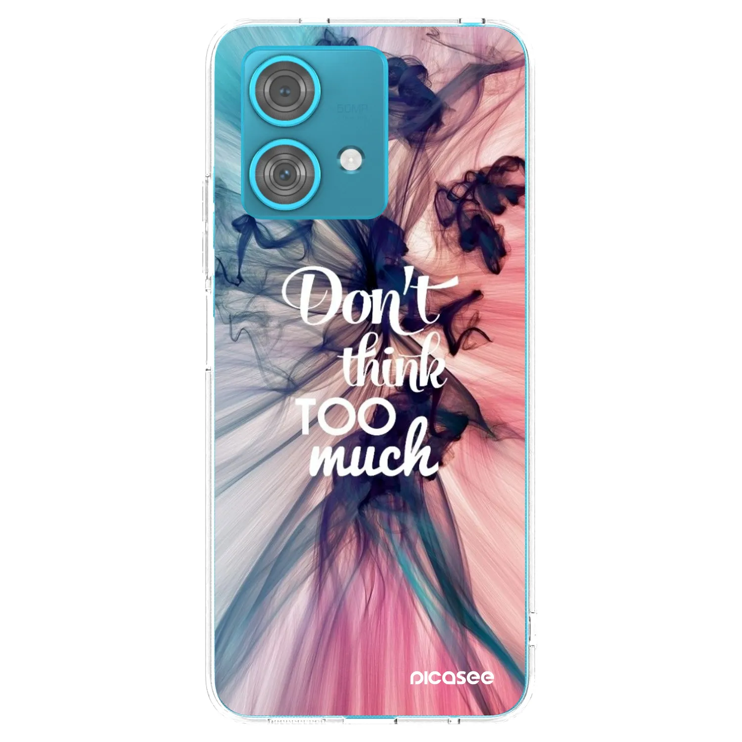 Picasee silikonowe przeźroczyste etui na Motorola Edge 40 Neo - Don't think TOO much