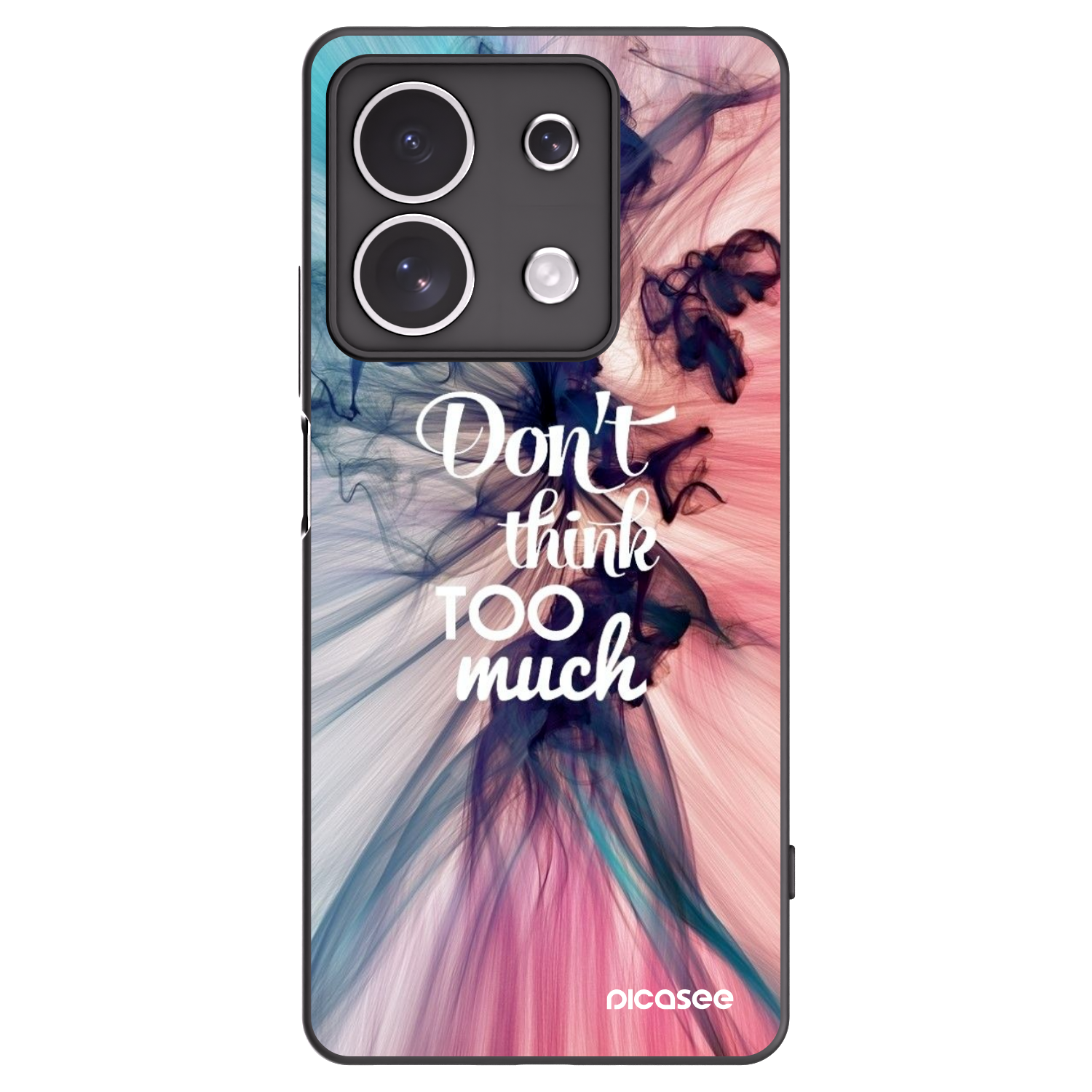 Picasee silikonowe czarne etui na Xiaomi Redmi Note 13 4G - Don't think TOO much