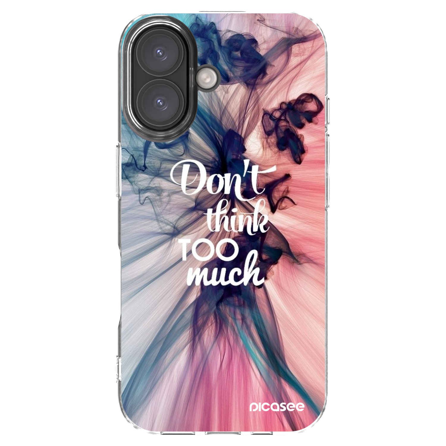 Picasee silikonowe przeźroczyste etui na Apple iPhone 16 - Don't think TOO much