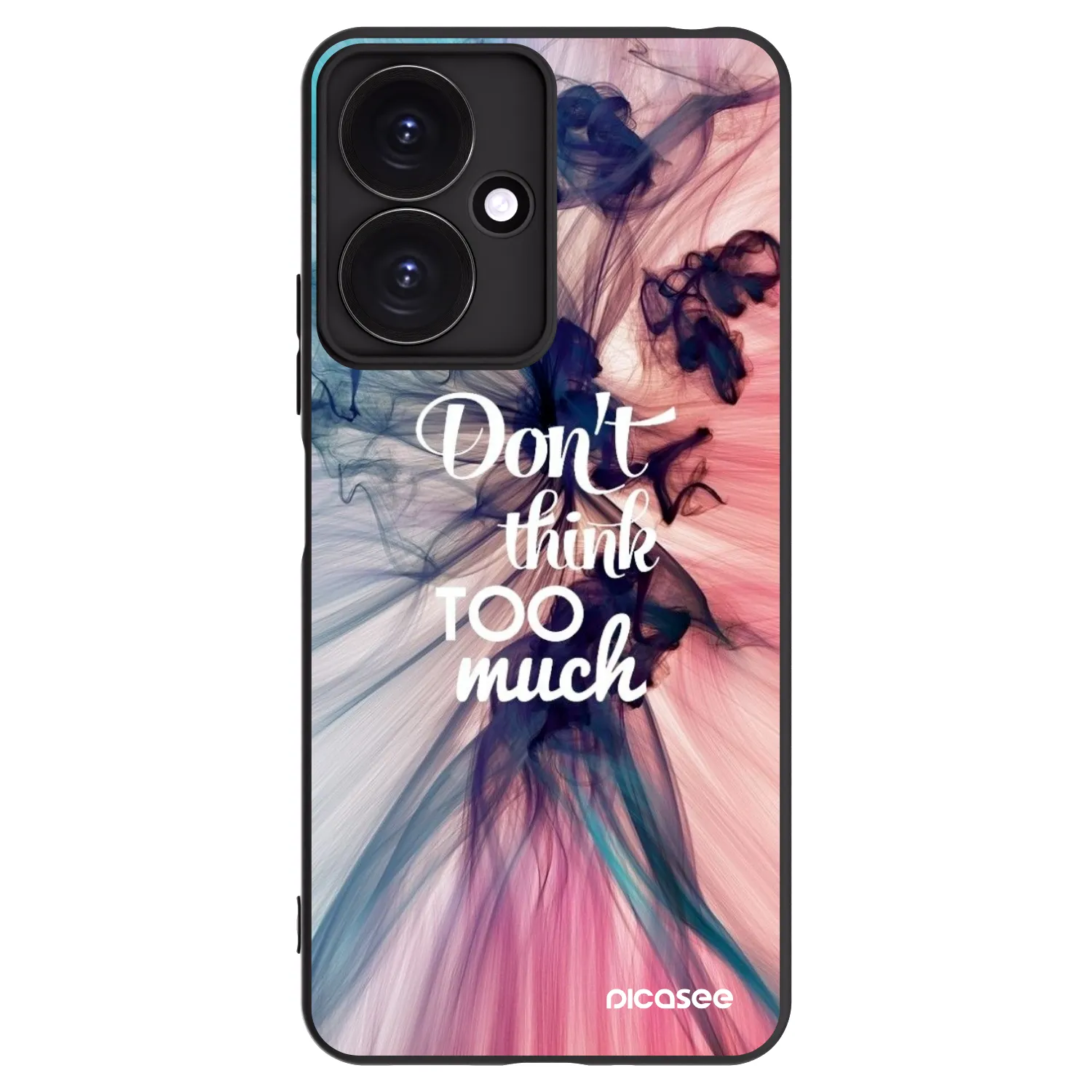 Picasee silikonowe czarne etui na Xiaomi Redmi 13C 5G - Don't think TOO much