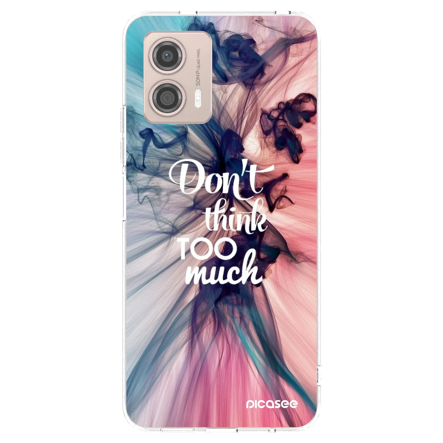 Picasee silikonowe przeźroczyste etui na Motorola Moto G53 5G - Don't think TOO much