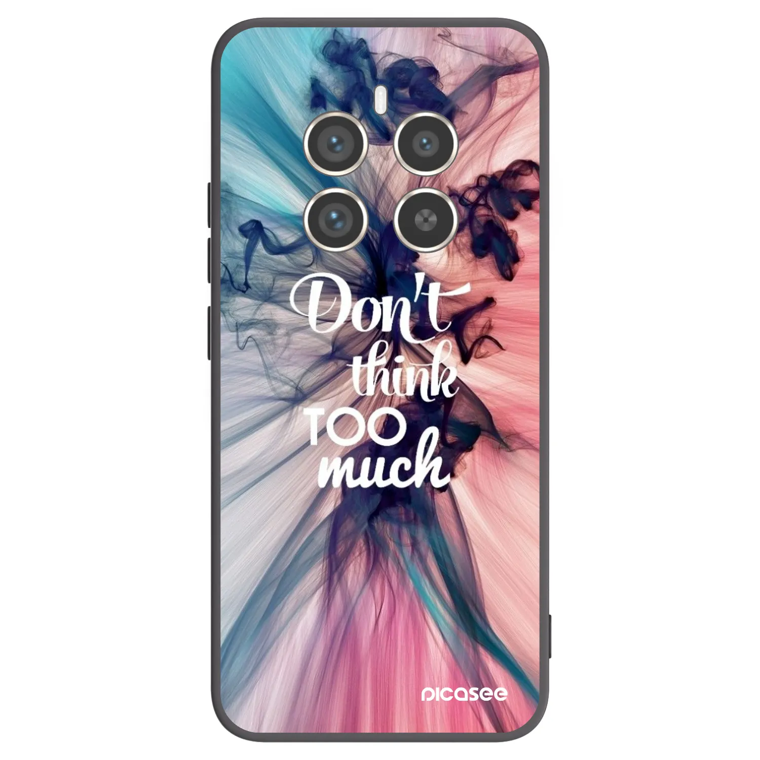 Picasee silikonowe czarne etui na Realme 12 Pro 5G - Don't think TOO much