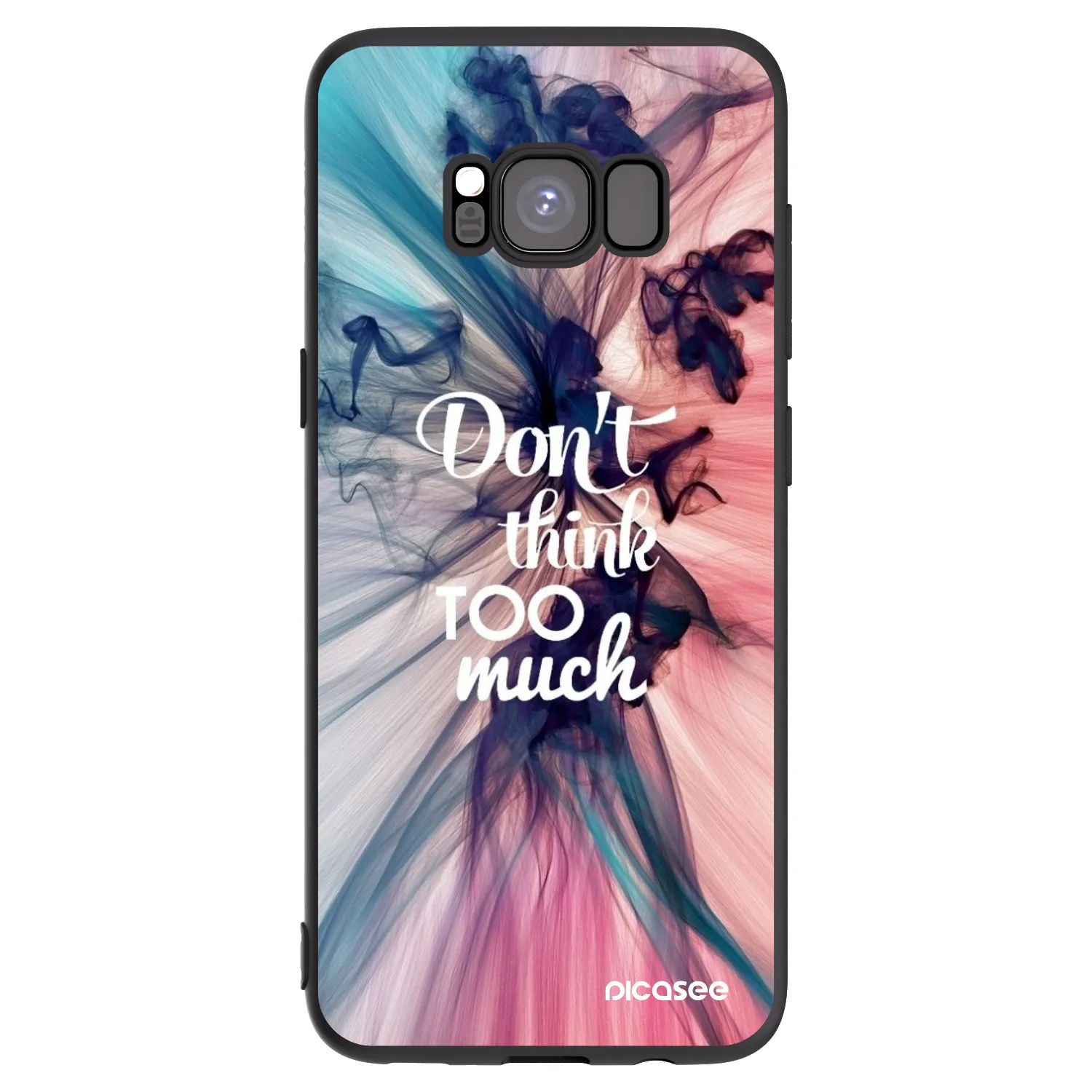 Picasee silikonowe czarne etui na Samsung Galaxy S8 G950F - Don't think TOO much