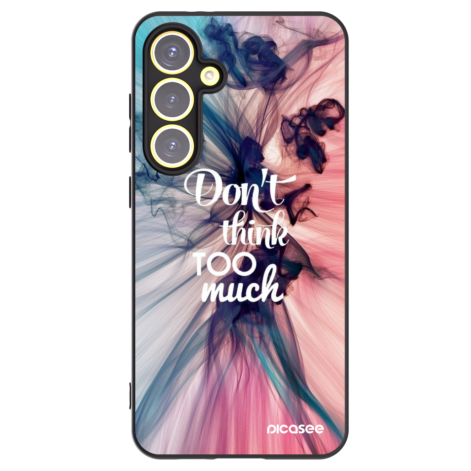 Picasee silikonowe czarne etui na Samsung Galaxy S24 FE S721B - Don't think TOO much