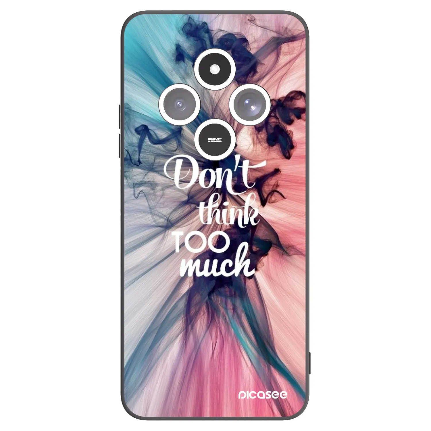 Picasee silikonowe czarne etui na Xiaomi Redmi 14C - Don't think TOO much