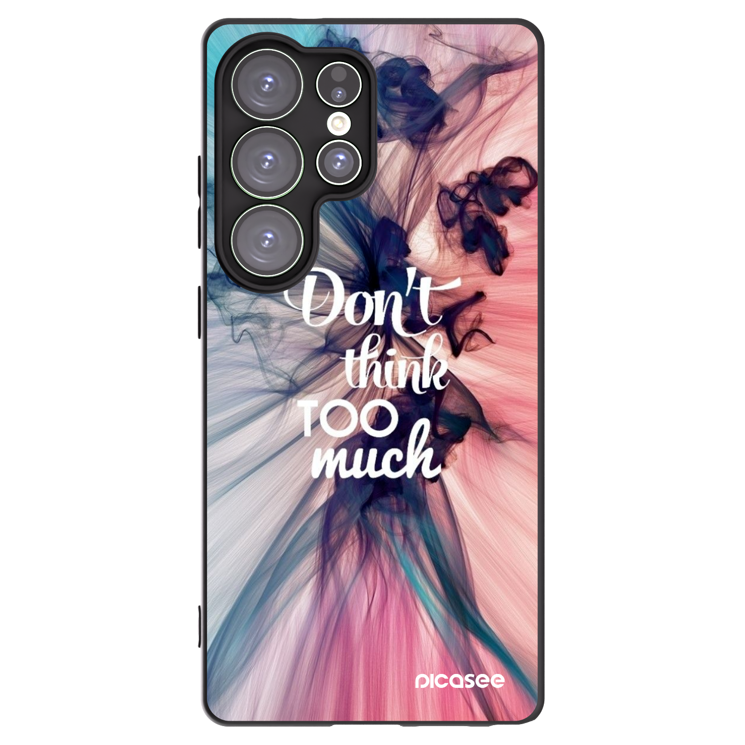Picasee silikonowe czarne etui na Samsung Galaxy S25 Ultra 5G - Don't think TOO much