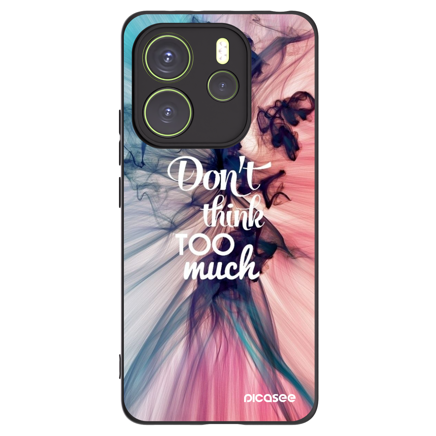Picasee silikonowe czarne etui na Xiaomi Redmi Note 14 4G - Don't think TOO much