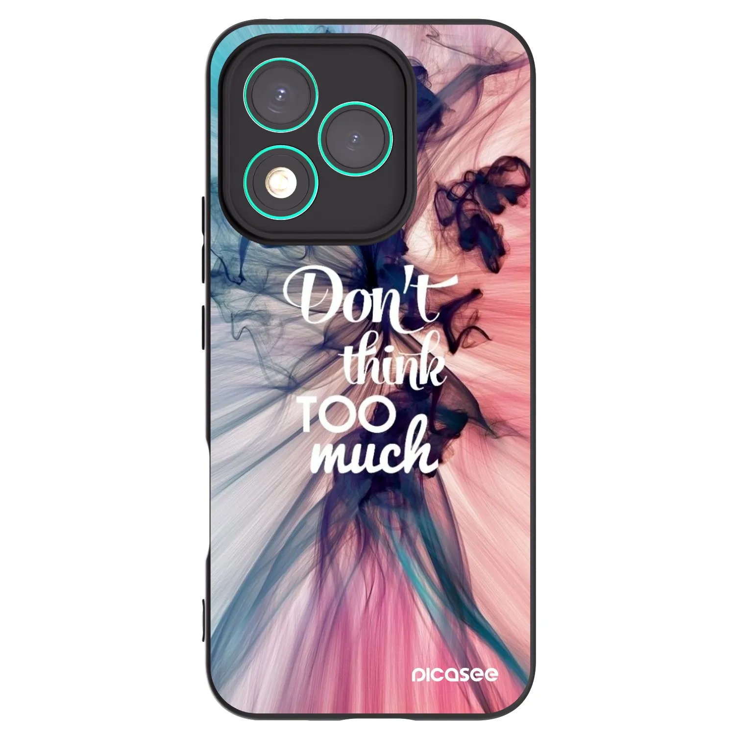 Picasee silikonowe czarne etui na Honor 400 Lite 5G - Don't think TOO much