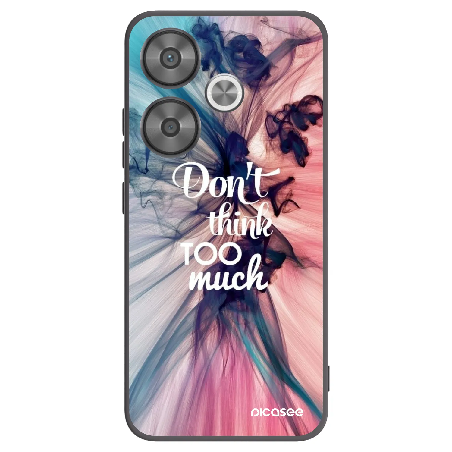 Picasee silikonowe czarne etui na Xiaomi Poco F6 - Don't think TOO much