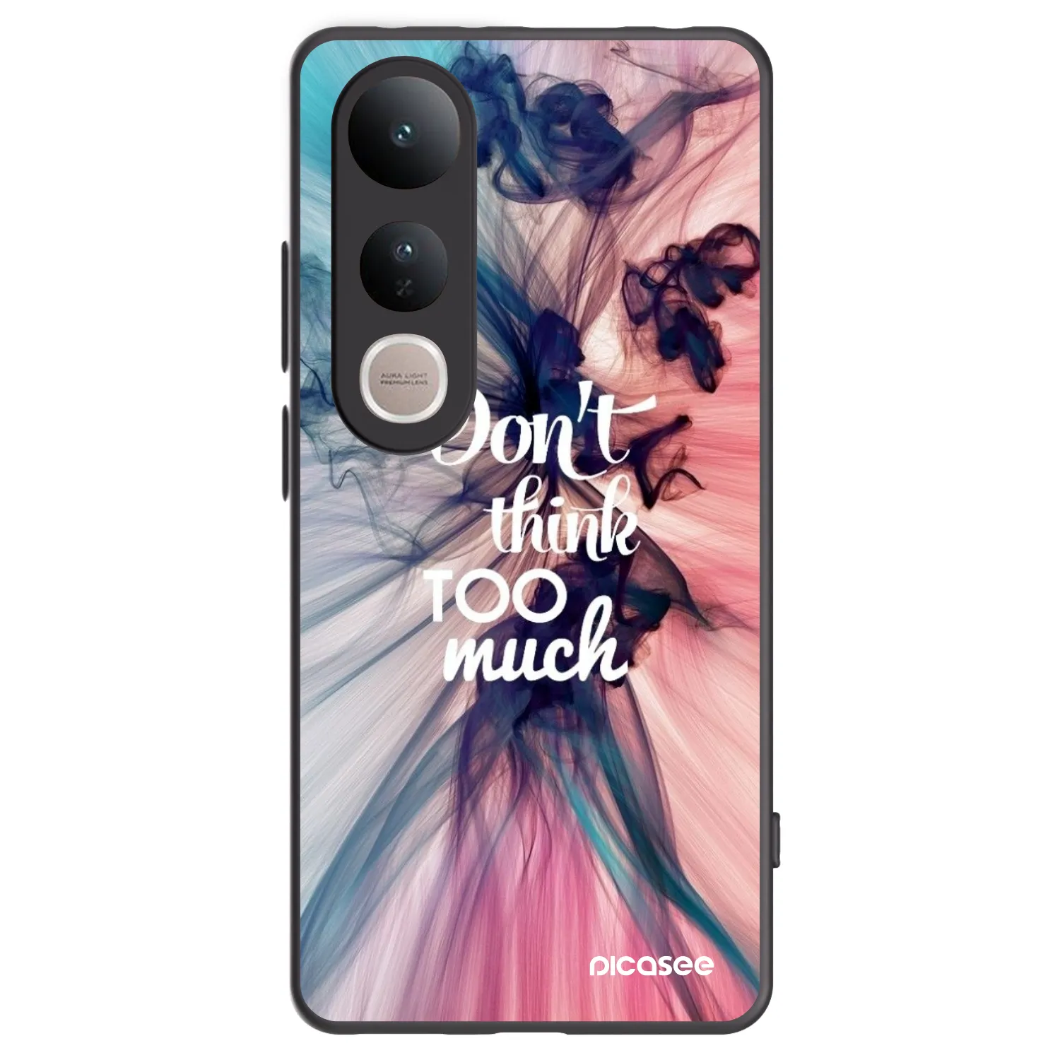 Picasee silikonowe czarne etui na Vivo V50 Lite 5G - Don't think TOO much