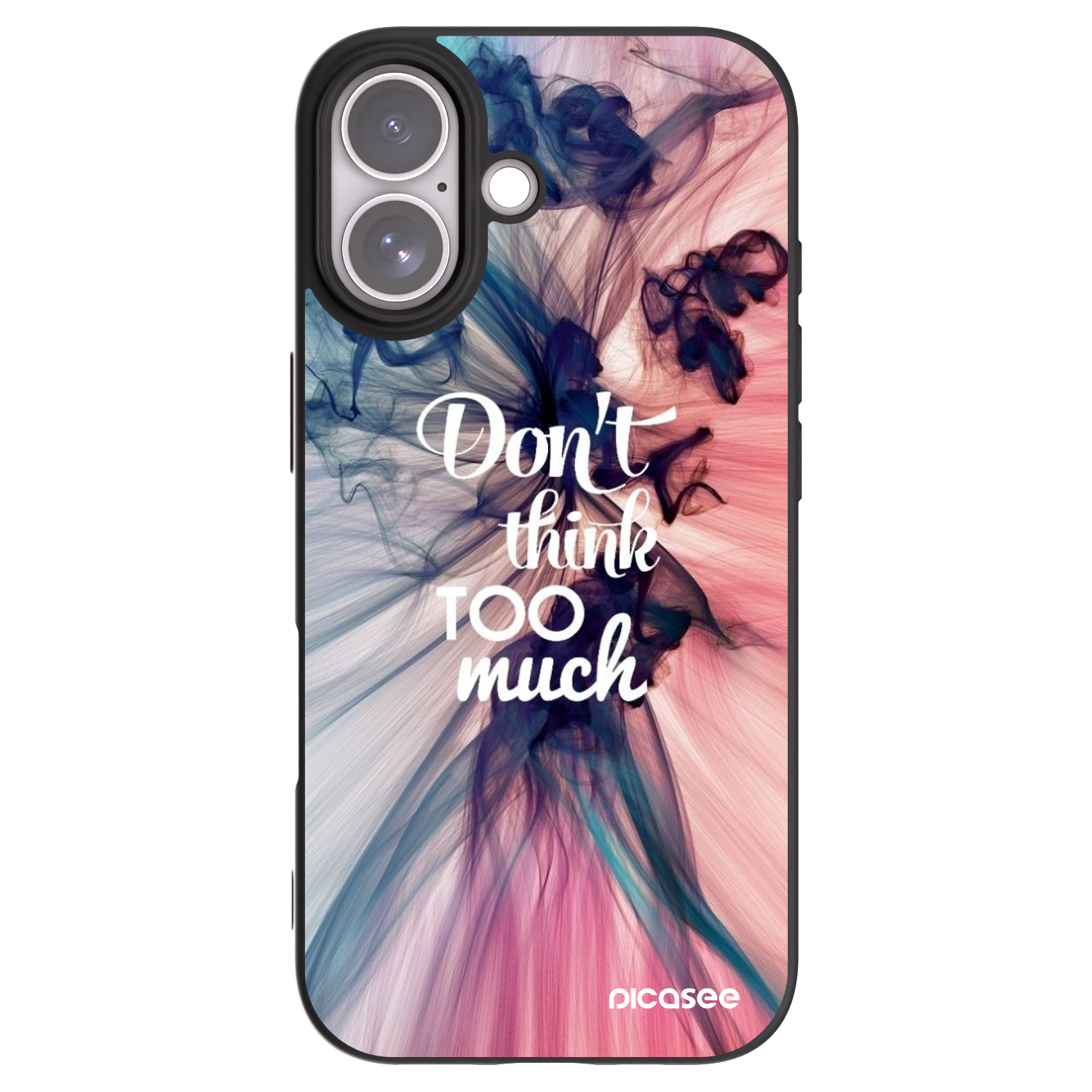 Picasee silikonowe czarne etui na Apple iPhone 17 - Don't think TOO much