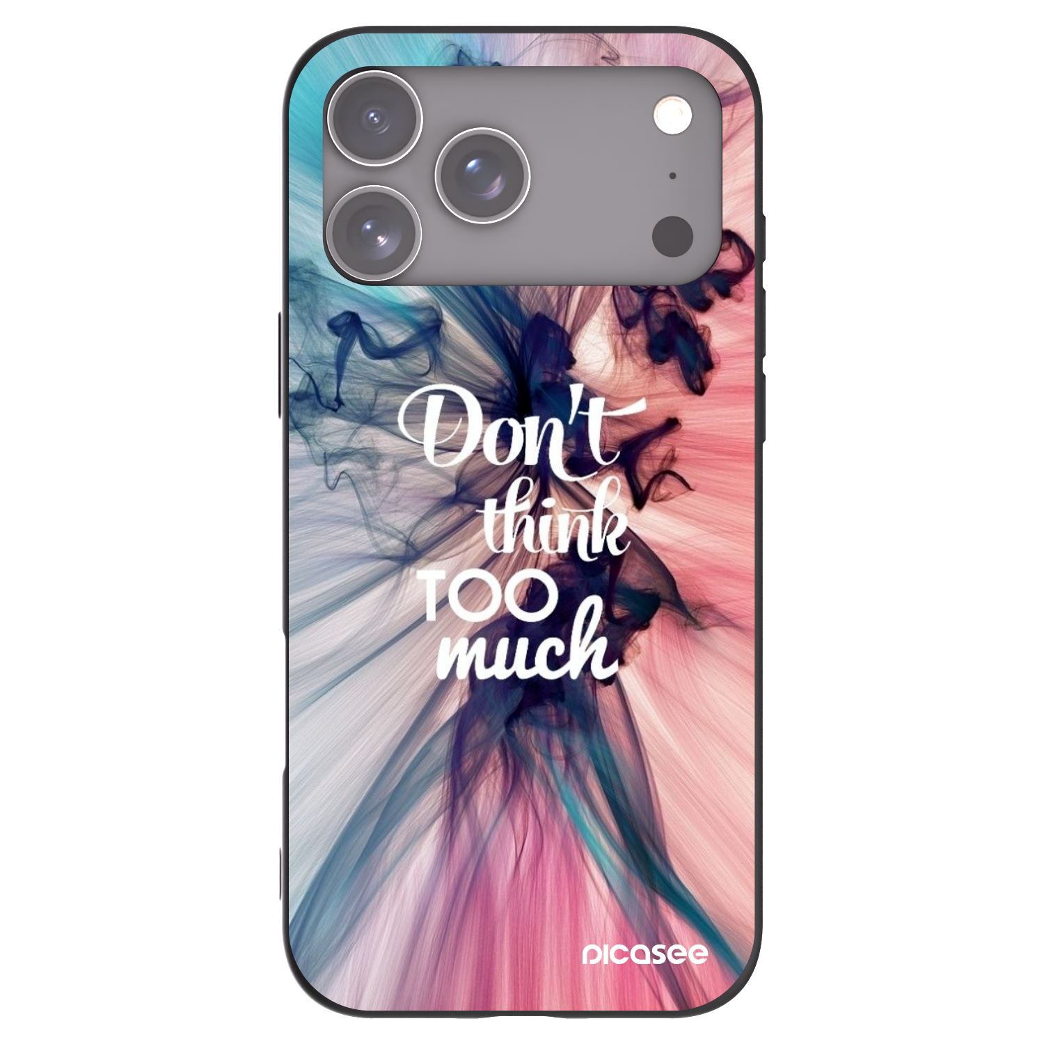Picasee silikonowe czarne etui na Apple iPhone 17 Pro Max - Don't think TOO much