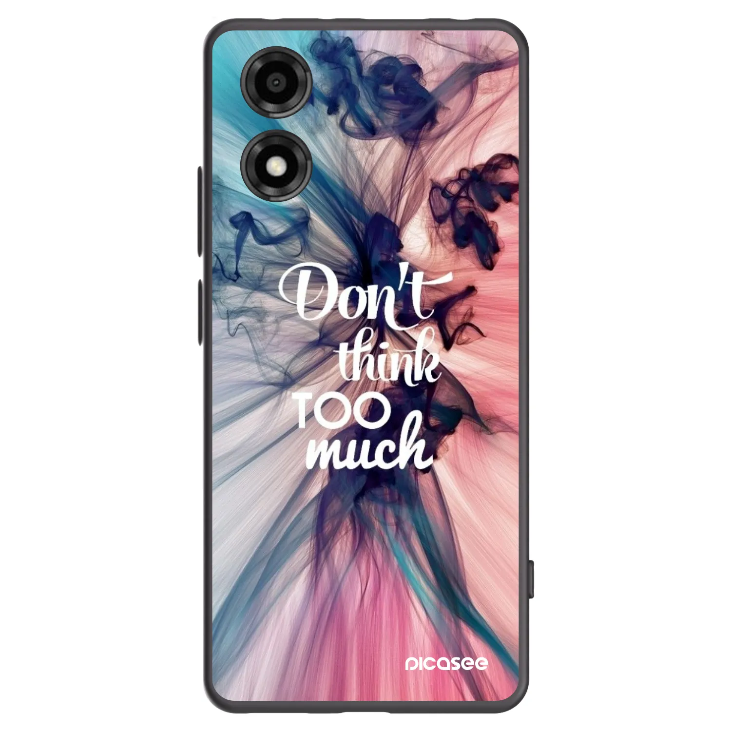 Picasee silikonowe czarne etui na Motorola Moto E14 - Don't think TOO much