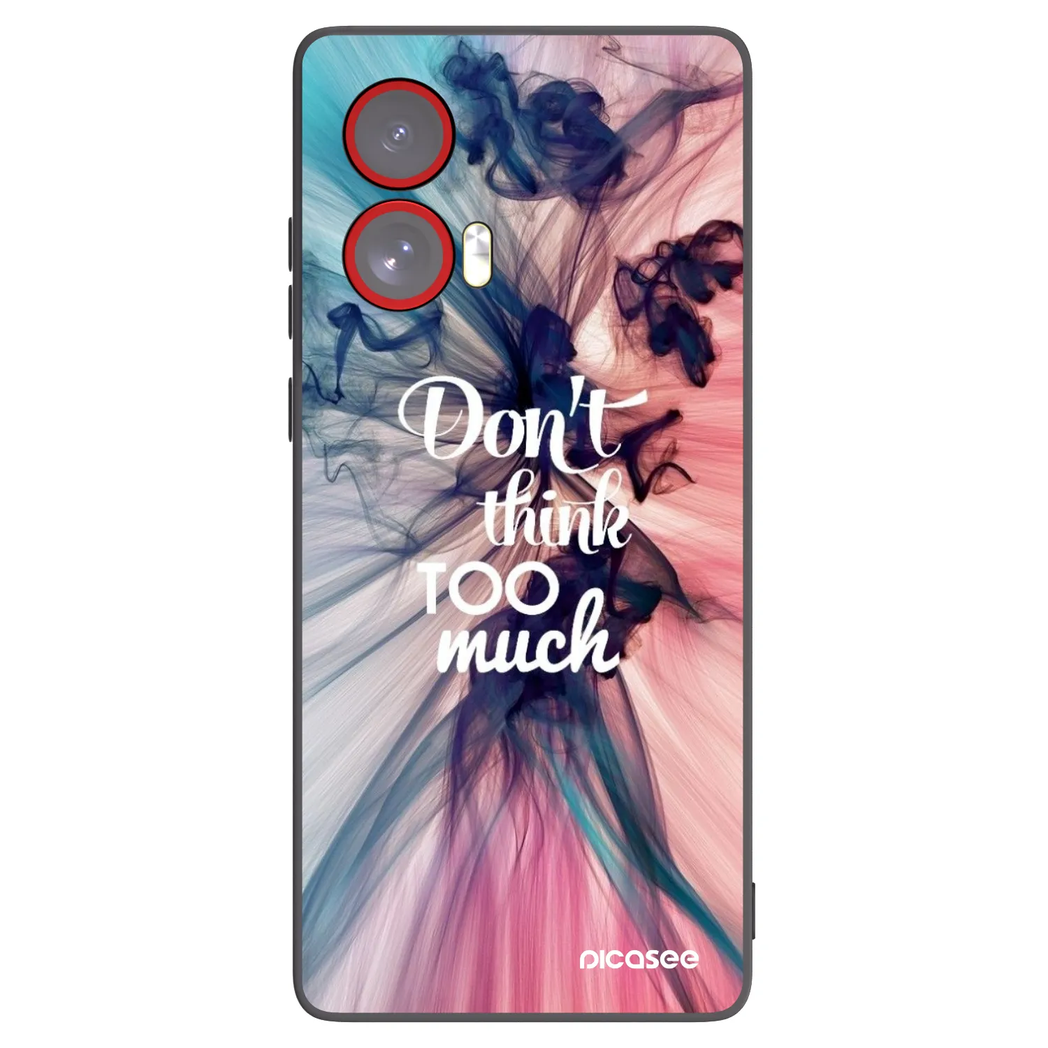 Picasee silikonowe czarne etui na Motorola Edge 50 Fusion - Don't think TOO much