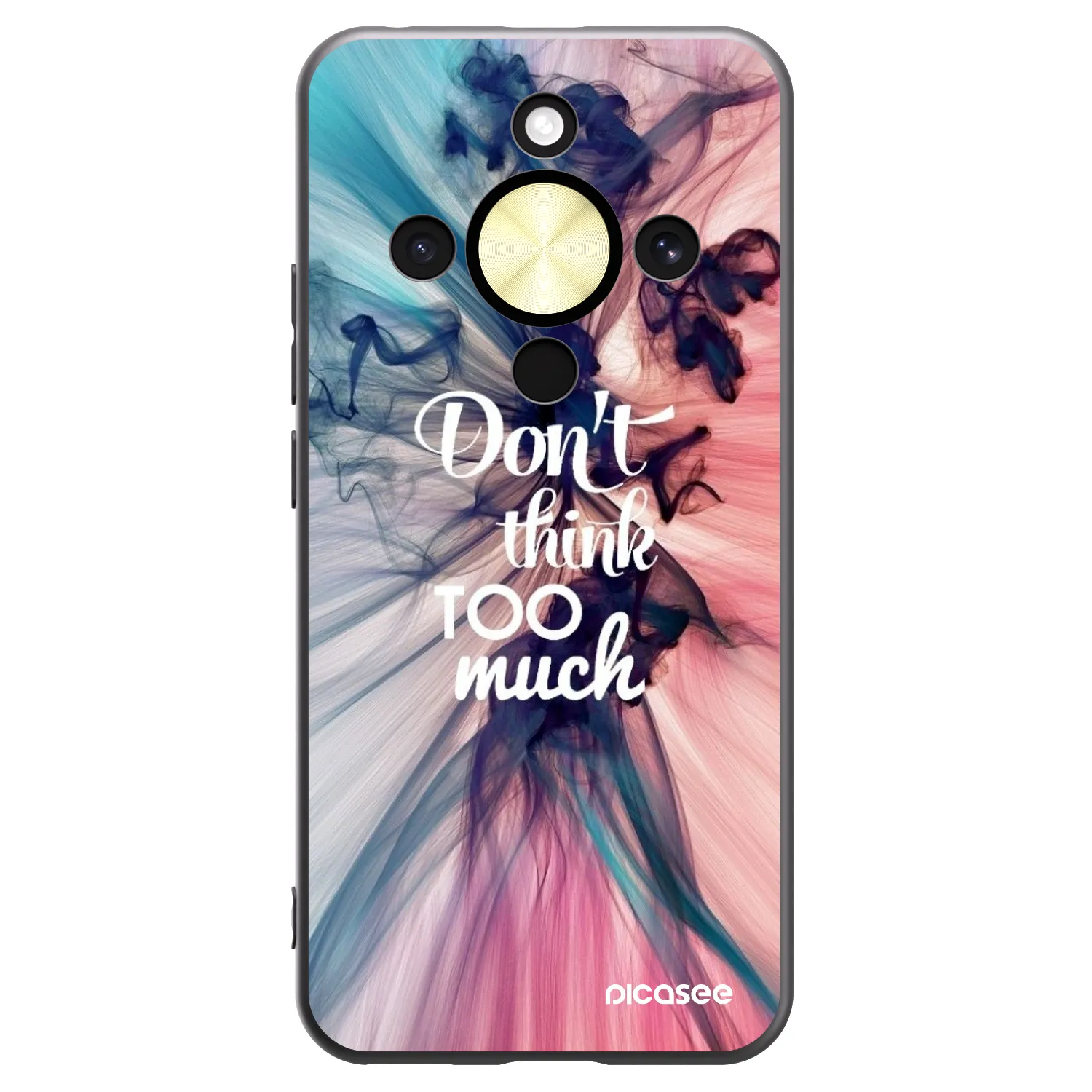 Picasee silikonowe czarne etui na Honor Magic8 Lite 5G - Don't think TOO much