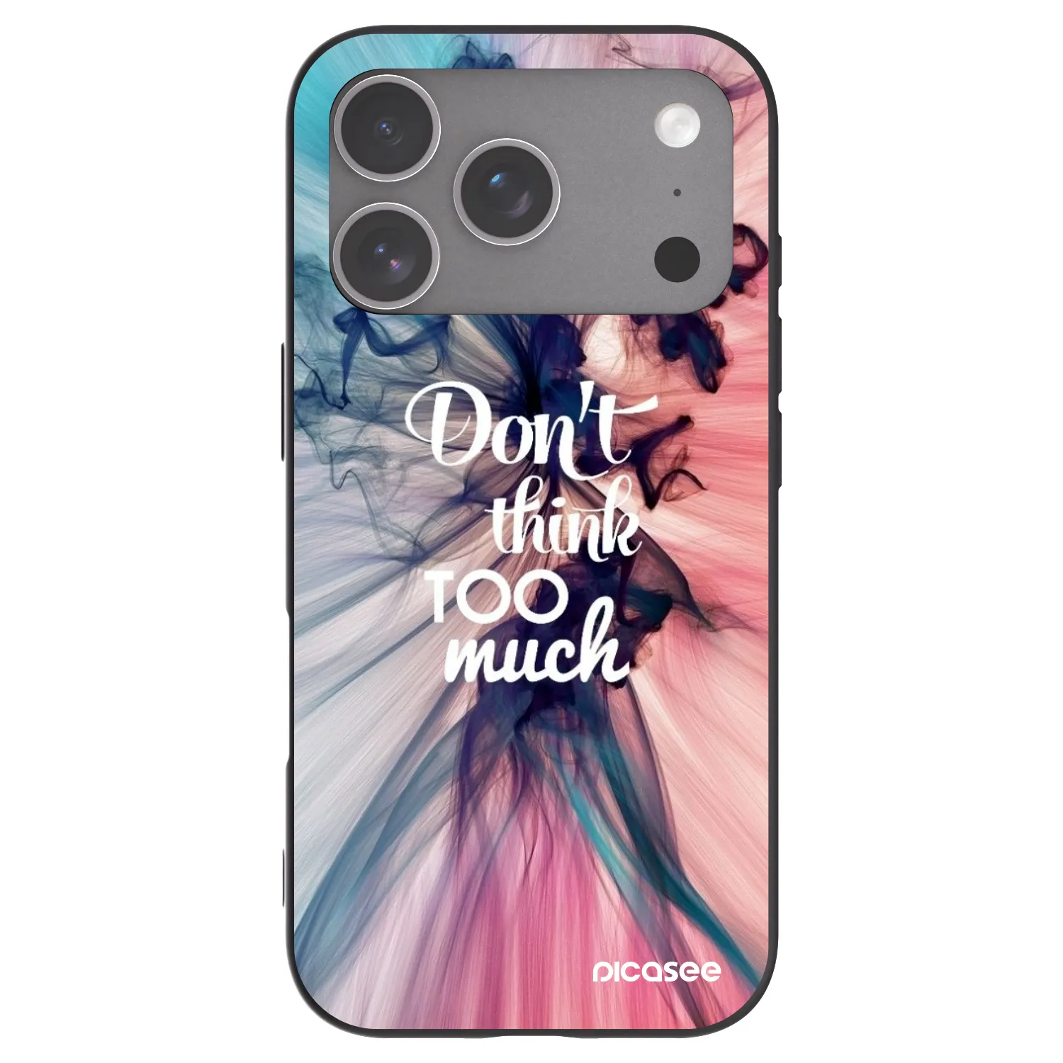 Picasee silikonowe czarne etui na Apple iPhone 18 Pro - Don't think TOO much
