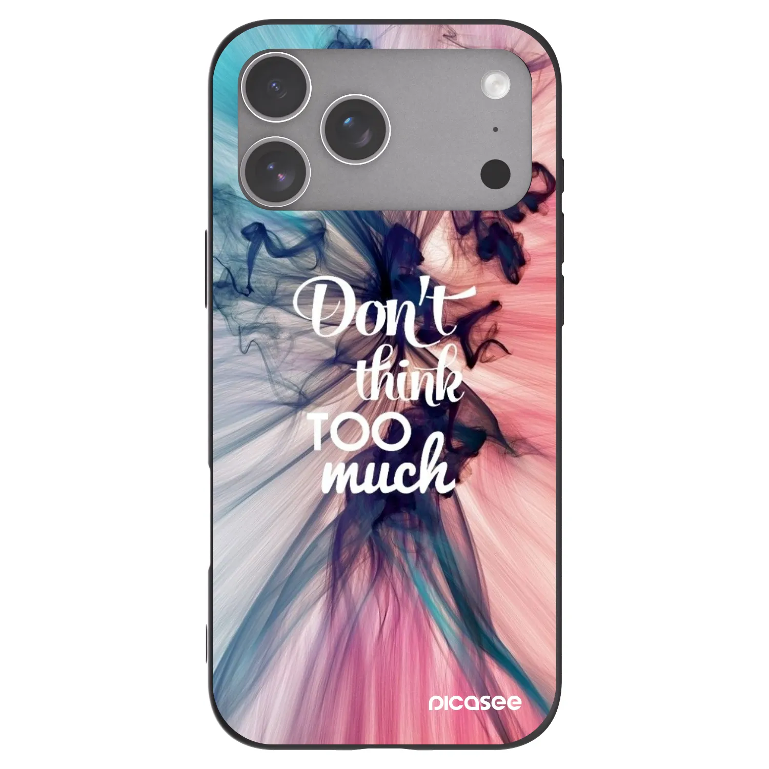 Picasee silikonowe czarne etui na Apple iPhone 18 Pro Max - Don't think TOO much