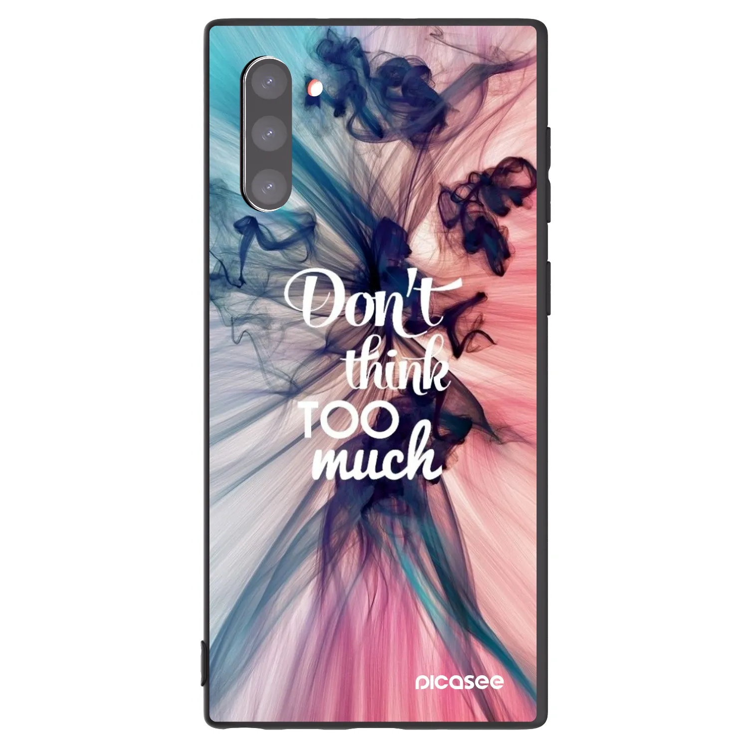 Picasee silikonowe czarne etui na Samsung Galaxy Note 10 N970F - Don't think TOO much
