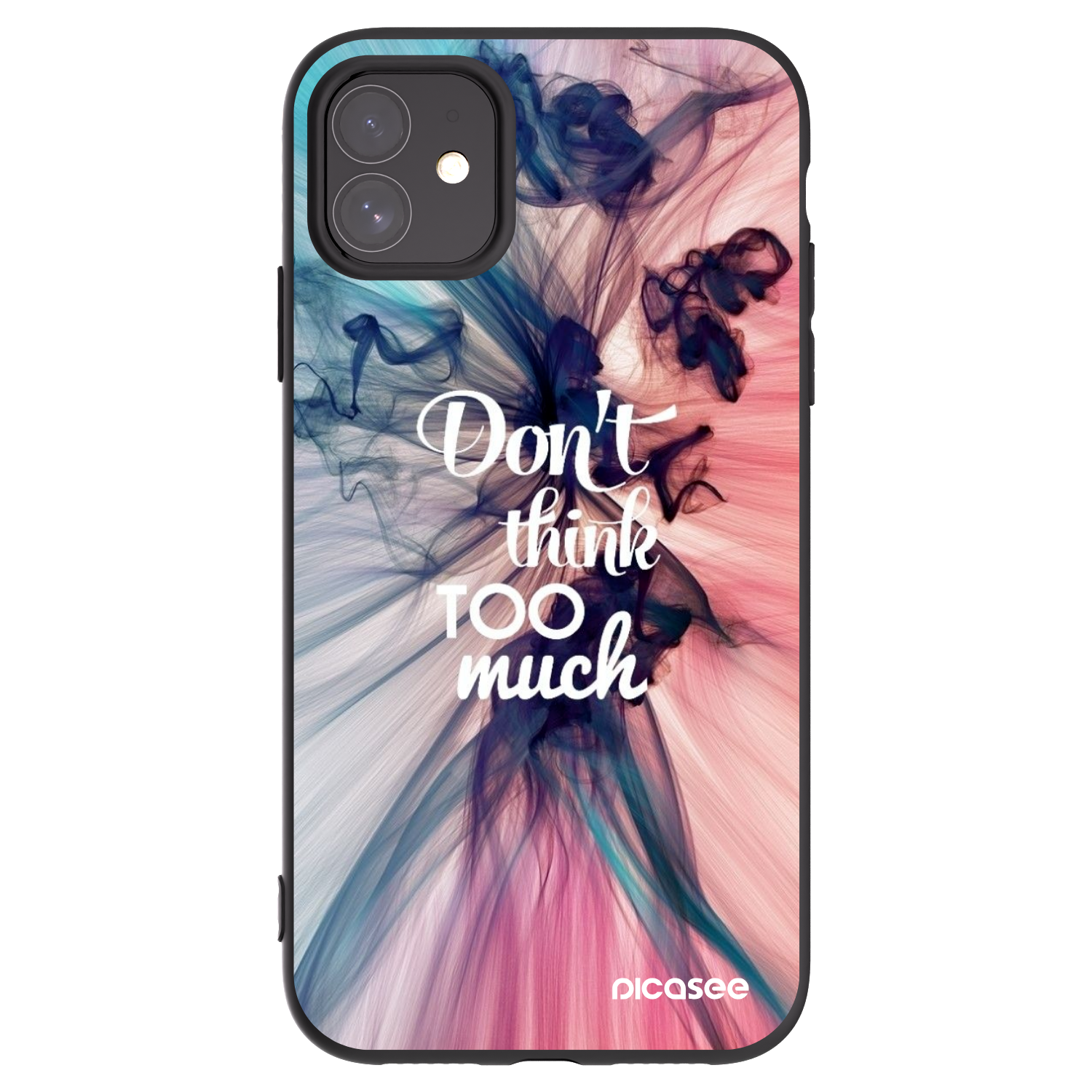 Picasee silikonowe czarne etui na Apple iPhone 11 - Don't think TOO much