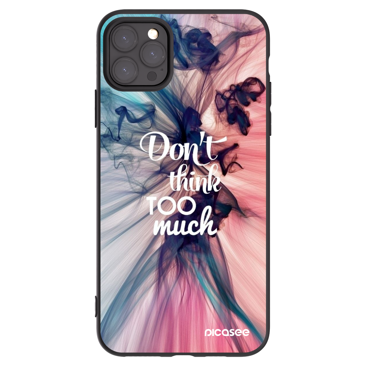 Picasee silikonowe czarne etui na Apple iPhone 11 Pro Max - Don't think TOO much