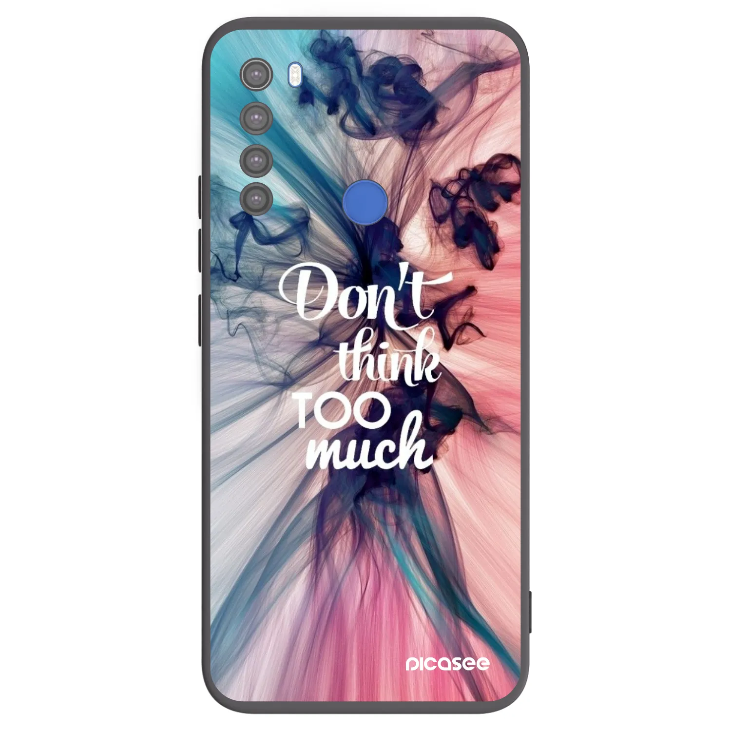 Picasee silikonowe czarne etui na Xiaomi Redmi Note 8T - Don't think TOO much