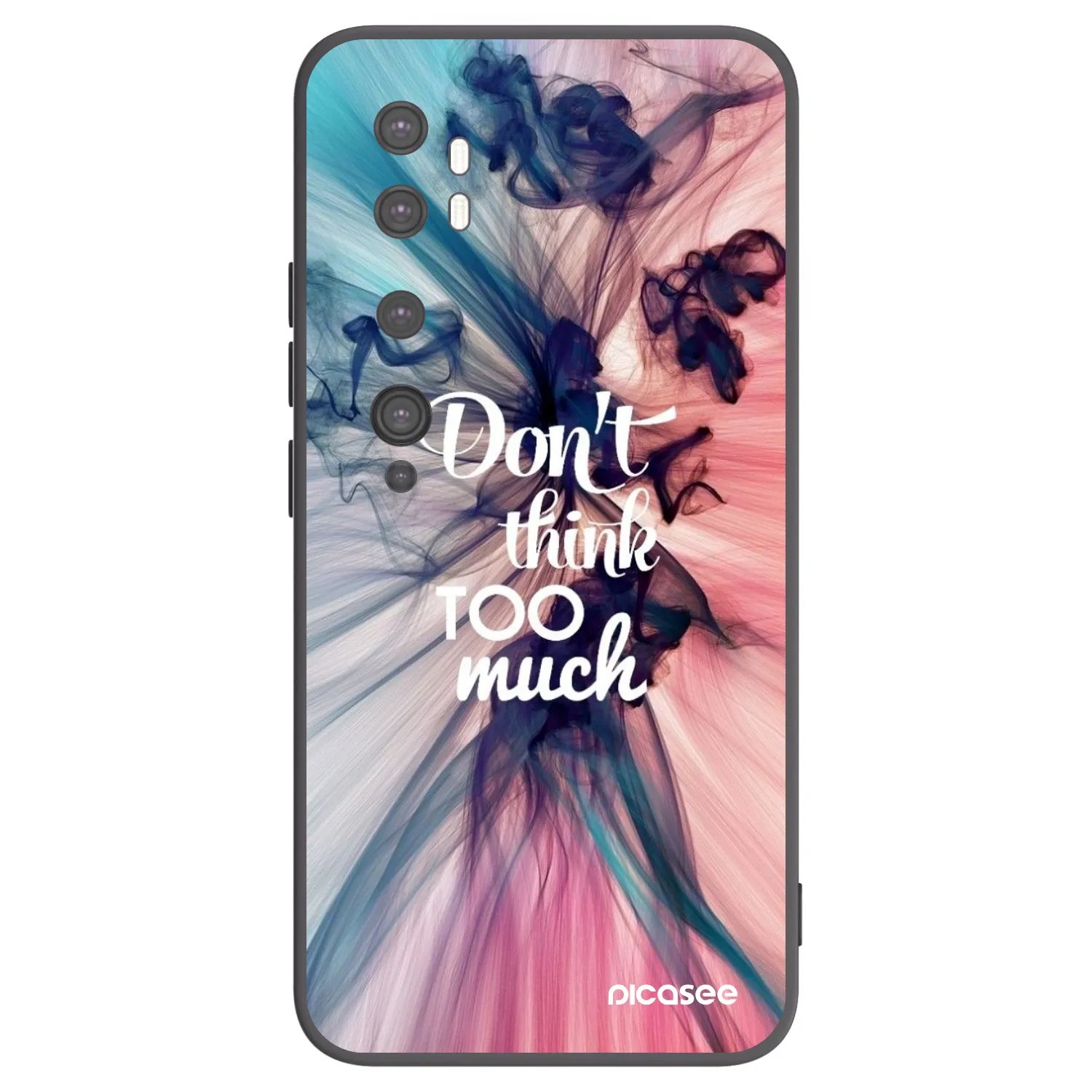 Picasee silikonowe czarne etui na Xiaomi Mi Note 10 (Pro) - Don't think TOO much