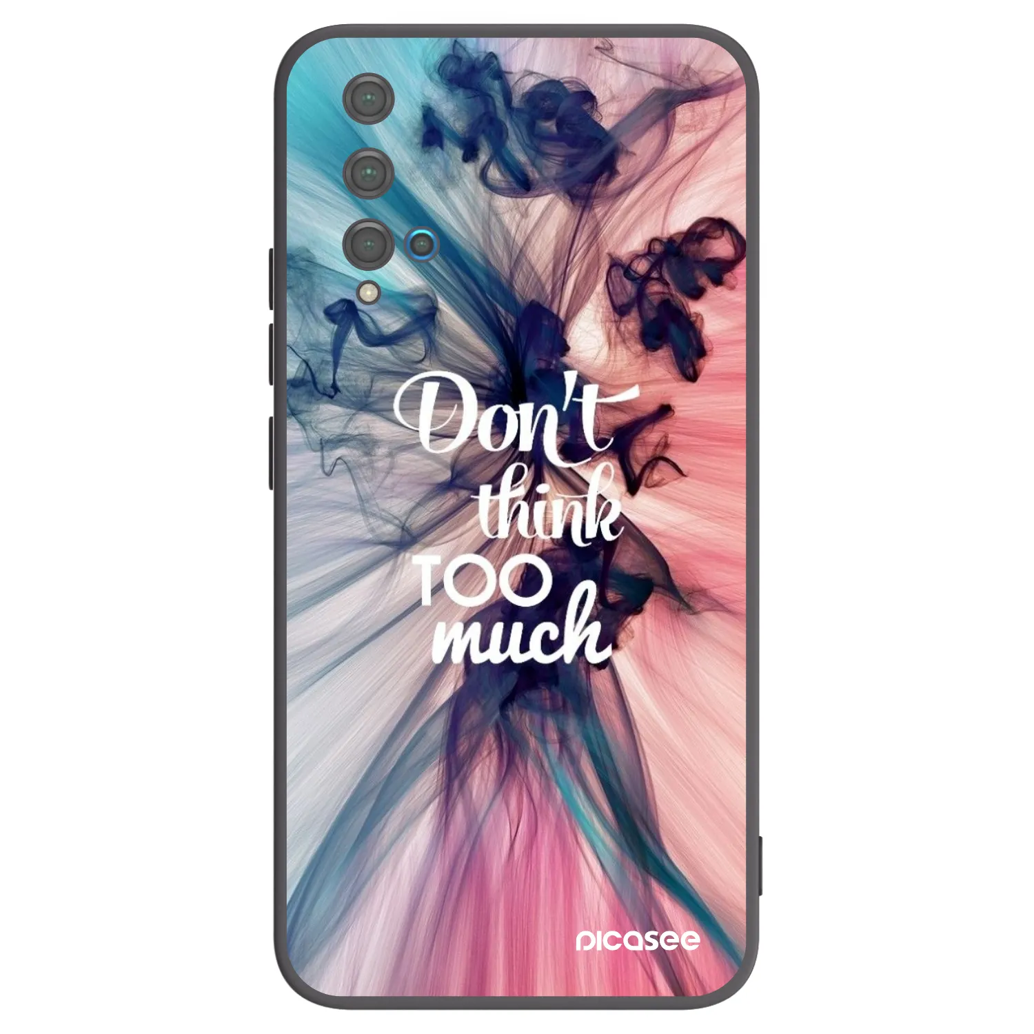 Picasee silikonowe czarne etui na Huawei Nova 5T - Don't think TOO much