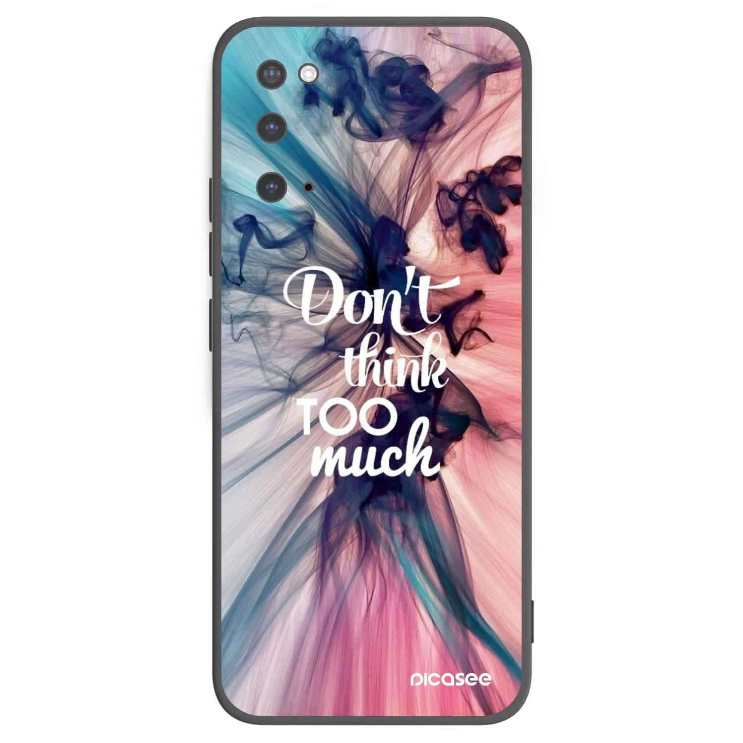 Picasee silikonowe czarne etui na Samsung Galaxy S20 G980F - Don't think TOO much