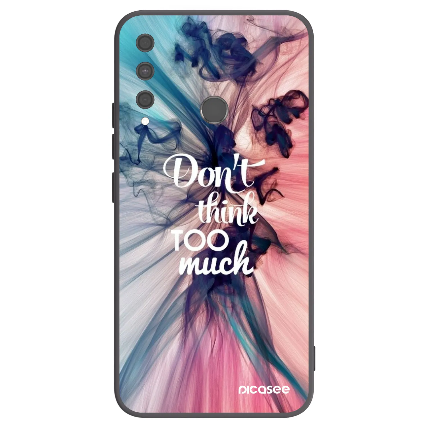 Picasee silikonowe czarne etui na Huawei P40 Lite E - Don't think TOO much