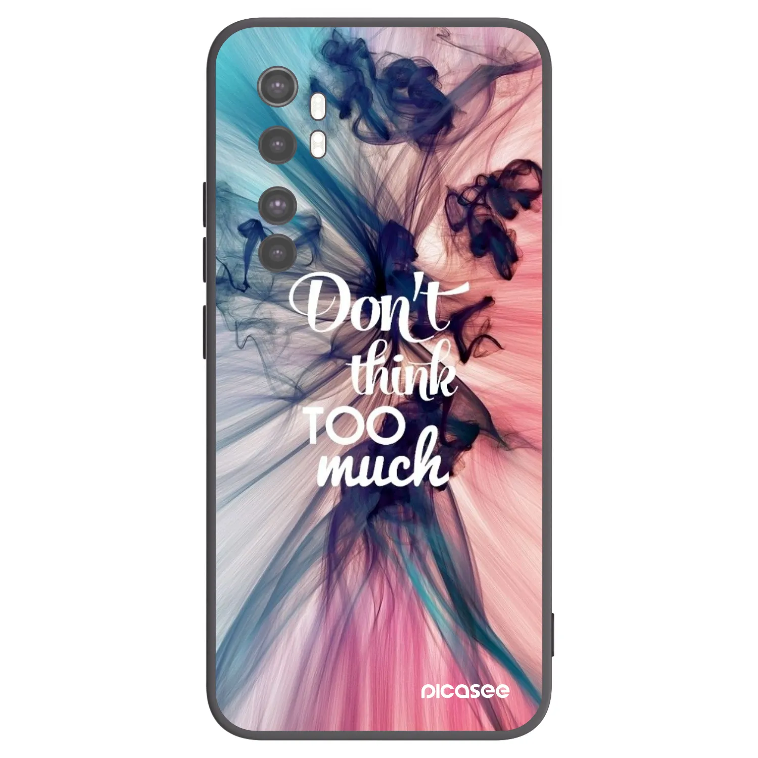 Picasee silikonowe czarne etui na Xiaomi Mi Note 10 Lite - Don't think TOO much