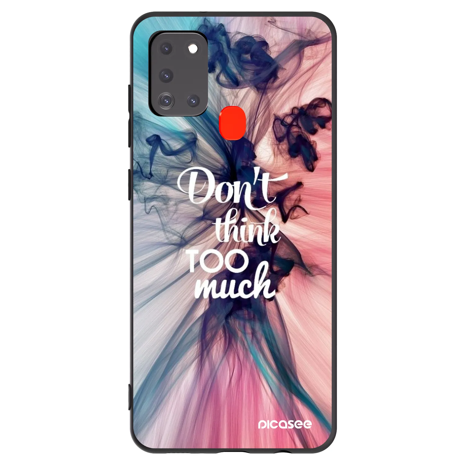Picasee silikonowe czarne etui na Samsung Galaxy A21s - Don't think TOO much