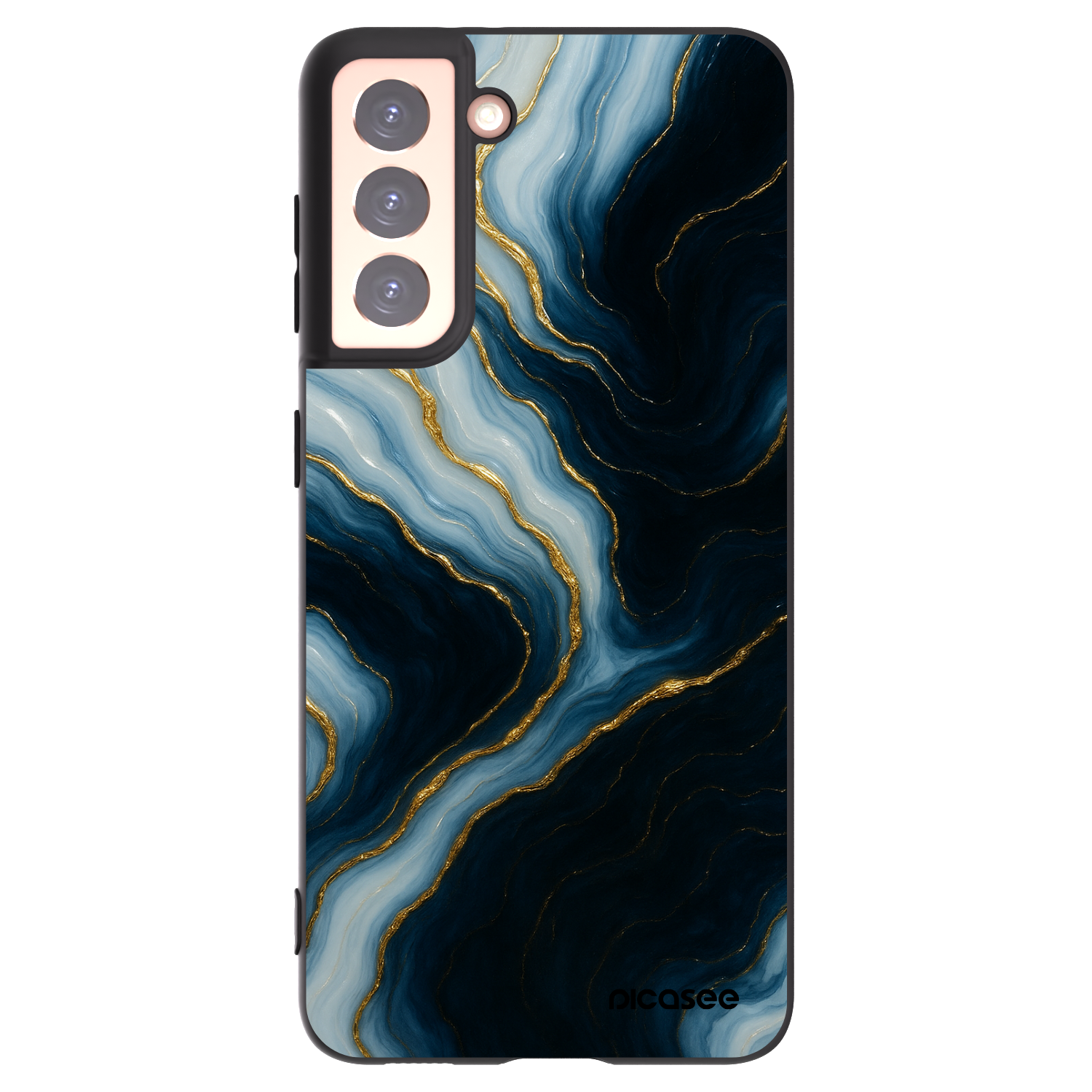 Picasee silikonowe czarne etui na Samsung Galaxy S21 5G G991B - Luna