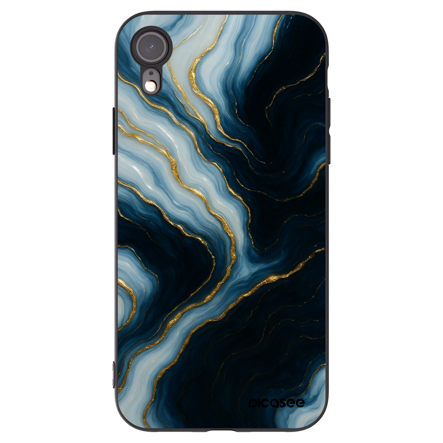 Picasee silikonowe czarne etui na Apple iPhone XR - Luna
