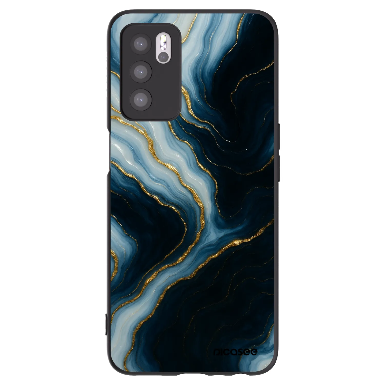 Picasee silikonowe czarne etui na OPPO A16s - Luna