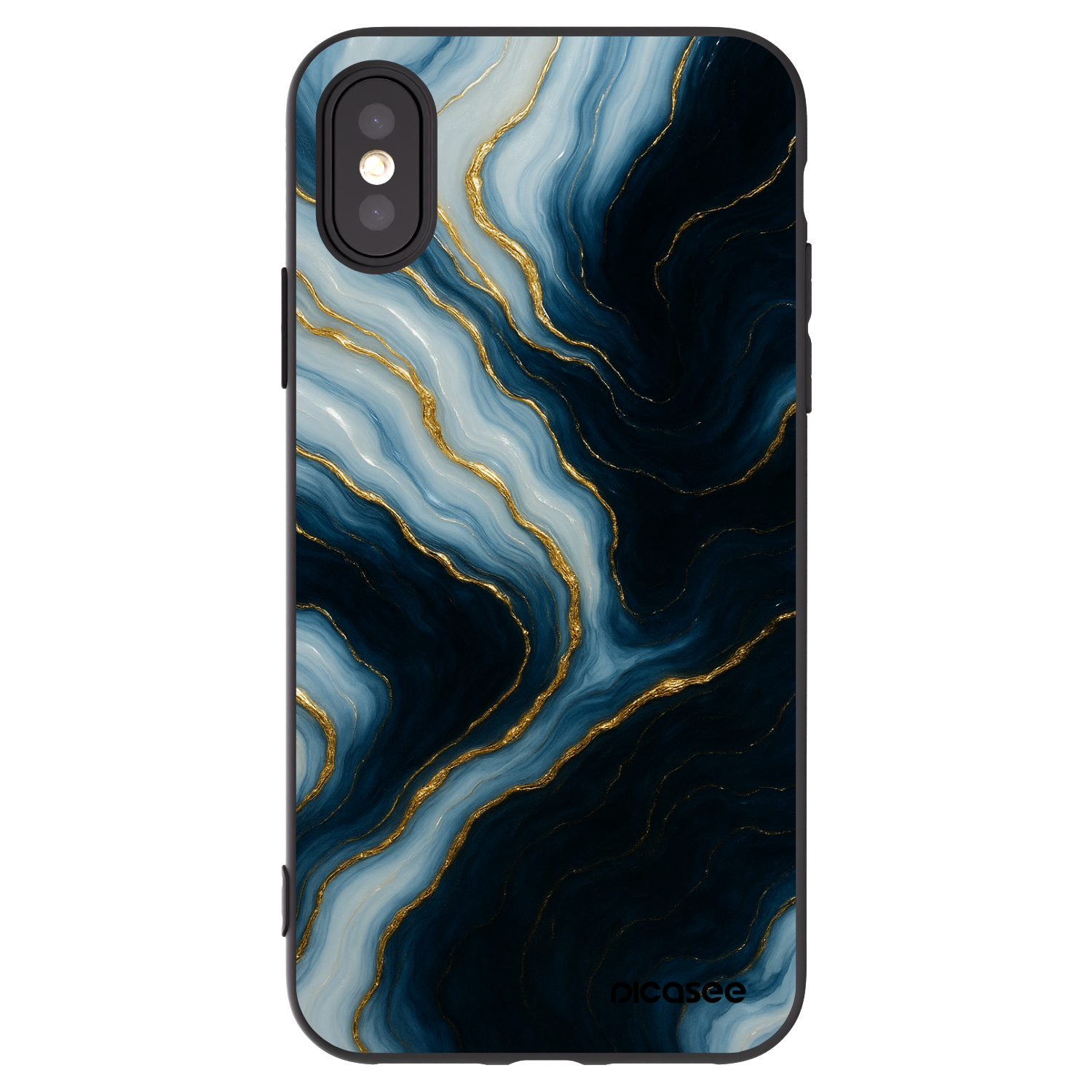 Picasee silikonowe czarne etui na Apple iPhone X/XS - Luna