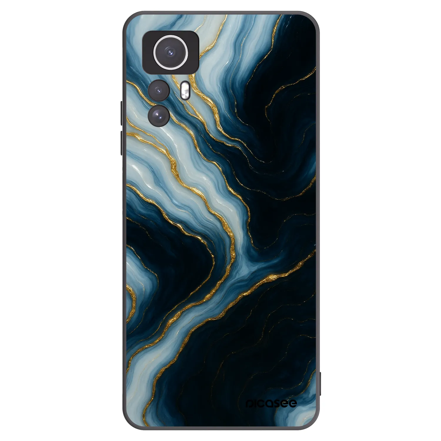 Picasee silikonowe czarne etui na Xiaomi Redmi Note 12S - Luna