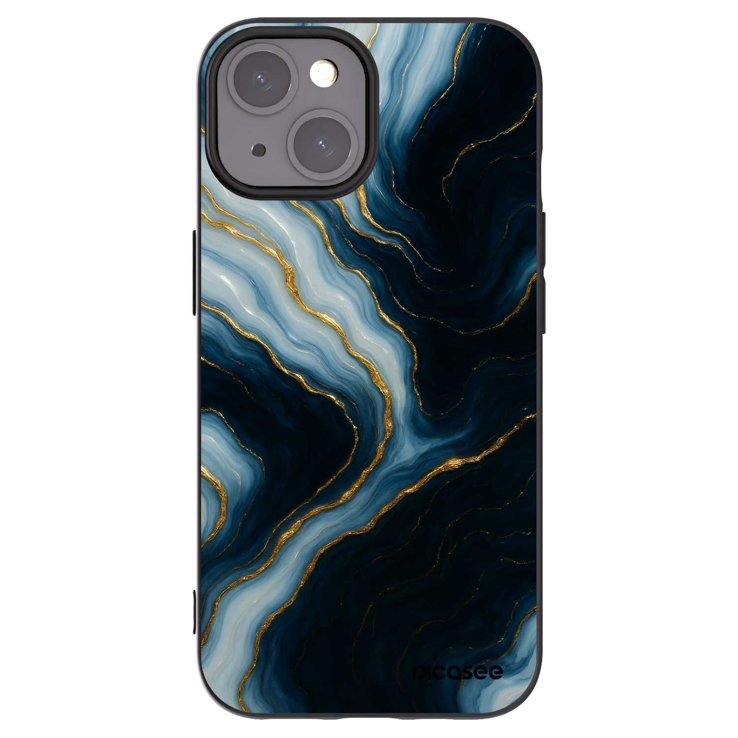 Picasee silikonowe czarne etui na Apple iPhone 15 - Luna