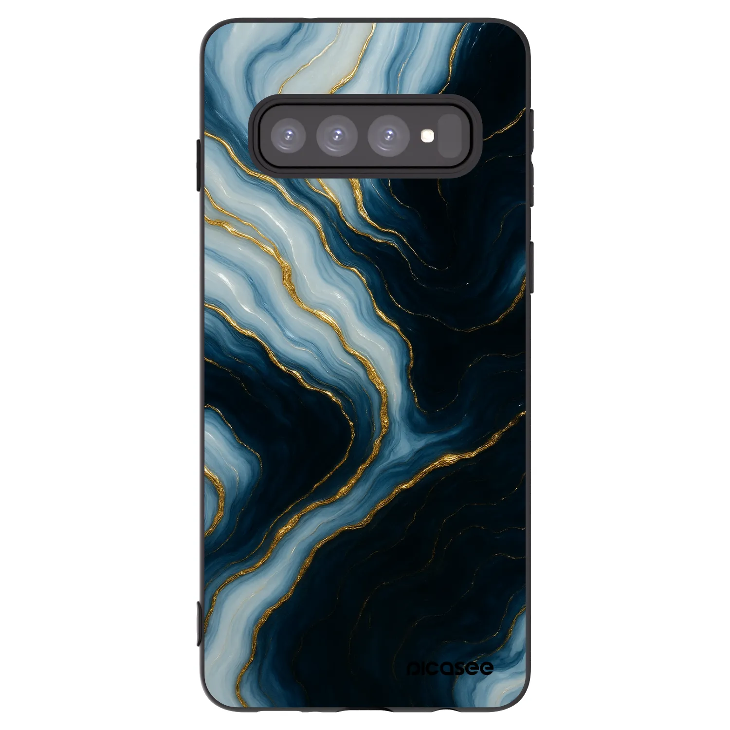 Picasee silikonowe czarne etui na Samsung Galaxy S10 G973 - Luna