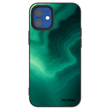 Picasee silikonowe czarne etui na Apple iPhone 12 mini - Malachite